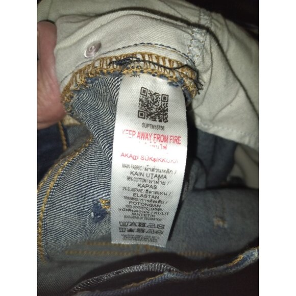 Supply & Demand Moto Jeans Mens 34X33 Blue Skinny Stretch Distressed Streetwear - Picture 9 of 9